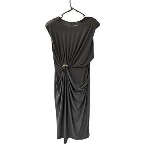 💰BOGO💰 New WHBM Black Long Cap Sleeve Dress with Gathered Side sz M